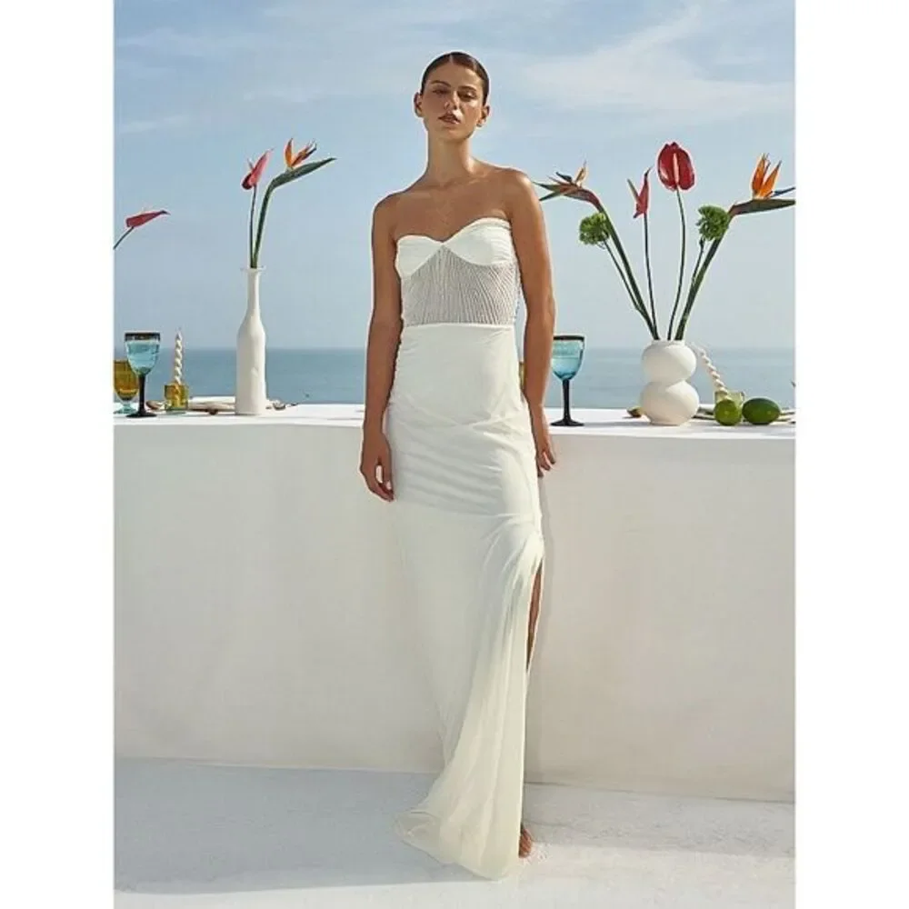 Baobab Sarakiniko Cam Embellished Strapless Maxi Dress Size M $300